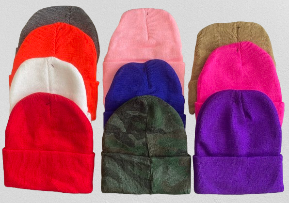 3-D Embroidered Initial  Beanies