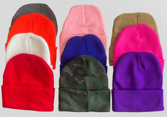 3-D Embroidered Initial  Beanies